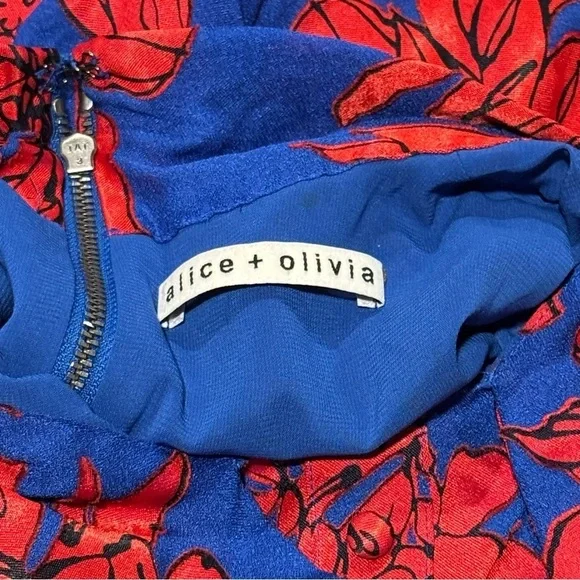 Alice + Olivia Floral Ilia Tiered Fit Flare Ruffle Maxi Dress Wedding *READ* - Picture 3 of 11